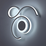 Бра белого цвета с изогнутыми световыми линиями и круглым основанием Luke Lampco Tracer Lamp варинант исполнения - 3 | Loft Concept в Самаре