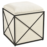 Пуф бежевый с черной металлической рамой Beige Pouf варинант исполнения - 4 | Loft Concept в Самаре