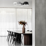 Потолочный светильник с 2-мя цилиндрическими абажурами серого и черного цвета Urban Dome варинант исполнения - 7 | Loft Concept в Самаре