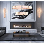 Люстра с 2-мя кольцами с текстурным природным рисунком IceFlame варинант исполнения - 6 | Loft Concept в Самаре