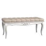 Банкетка из массива бука с бежевой обивкой из велюра White Provence варинант исполнения - 1 | Loft Concept в Самаре